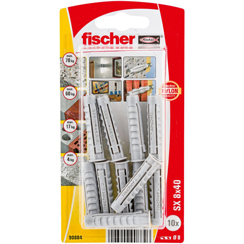 Cheville à expansion SX Ø 8 x 40 mm 10 pièces Cheville à expansion SX Ø 8 x 40 mm 10 pièces