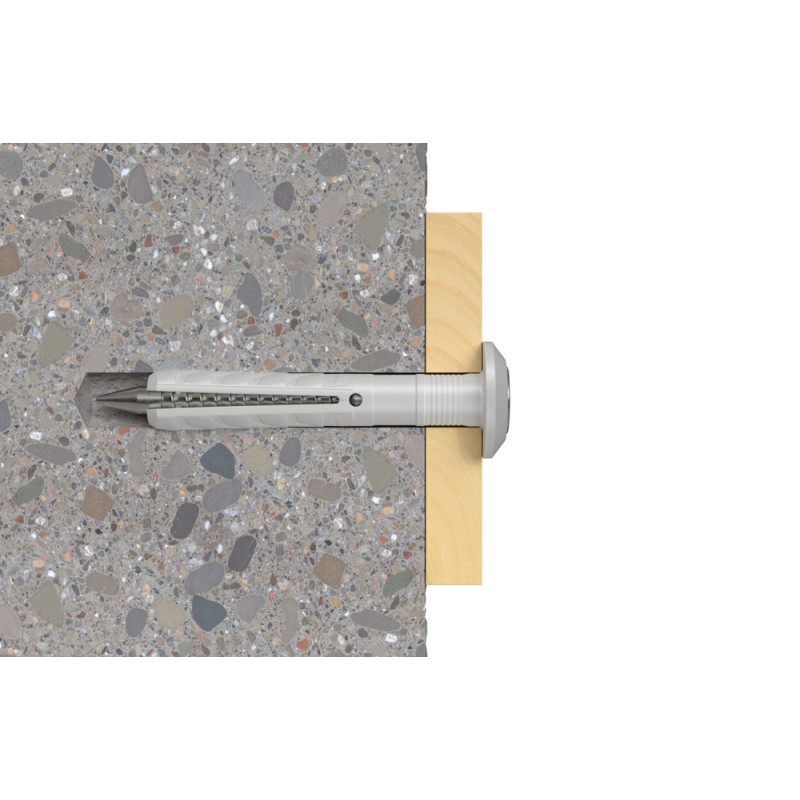 Cheville à frapper N Ø 6 x 30 / 1 mm avec vis à tête fraisée 100 pièces