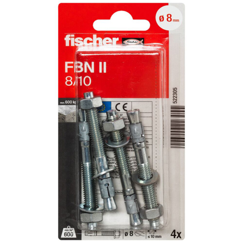 Goujon d'ancrage FBN II 8/10 4 pièces