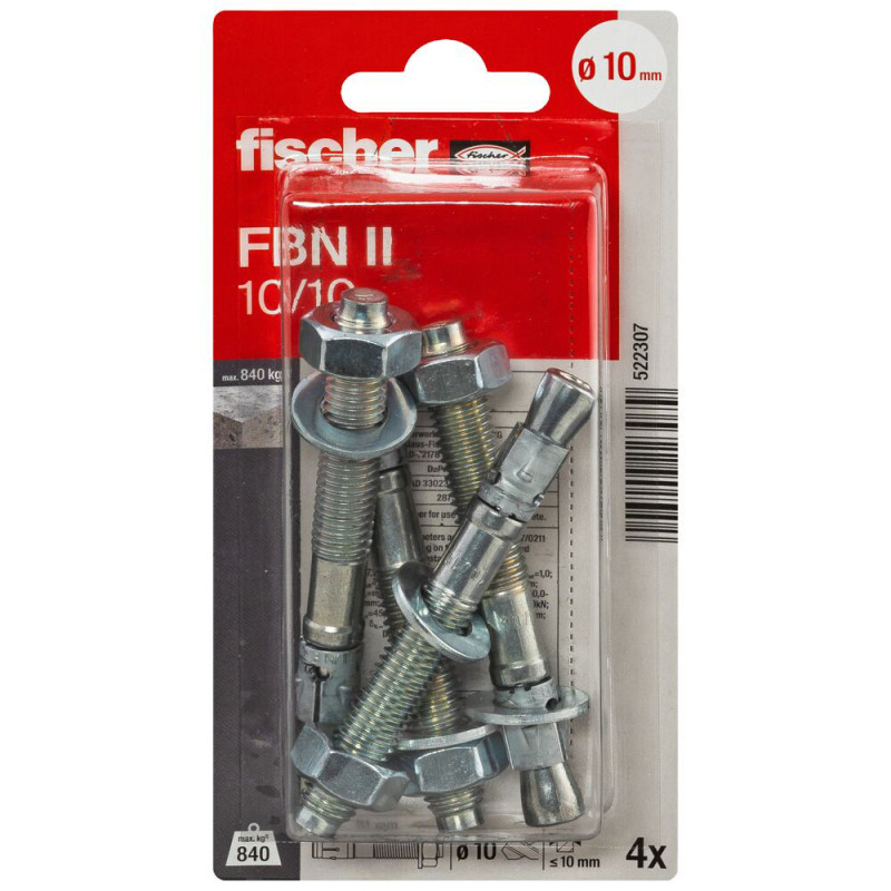 Goujon d'ancrage FBN II 10/10 4 pièces
