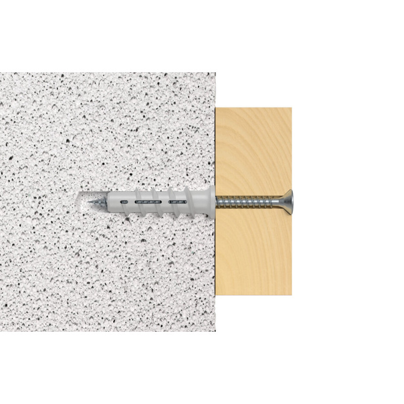 Cheville turbo pour béton cellulaire  Ø 10 x 50 mm 4 pièces