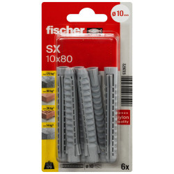 Cheville à expansion avec collerette SX Ø 10 x 80 mm 6 pièces Cheville à expansion avec collerette SX Ø 10 x 80 mm 6 pièces