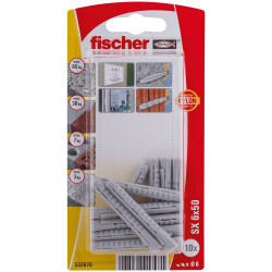 Cheville à expansion avec collerette SX Ø 6 x 50 mm 10 pièces