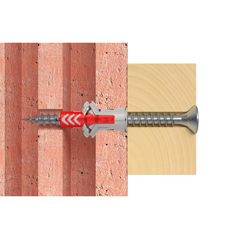 Cheville DuoPower en nylon avec collerette Ø 5 x 25 mm avec vis 18 pièces