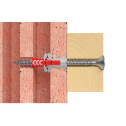 Cheville DuoPower en nylon avec collerette Ø 8 x 40 mm avec vis 8 pièces Cheville DuoPower en nylon avec collerette Ø 8 x 40 mm avec vis 8 pièces