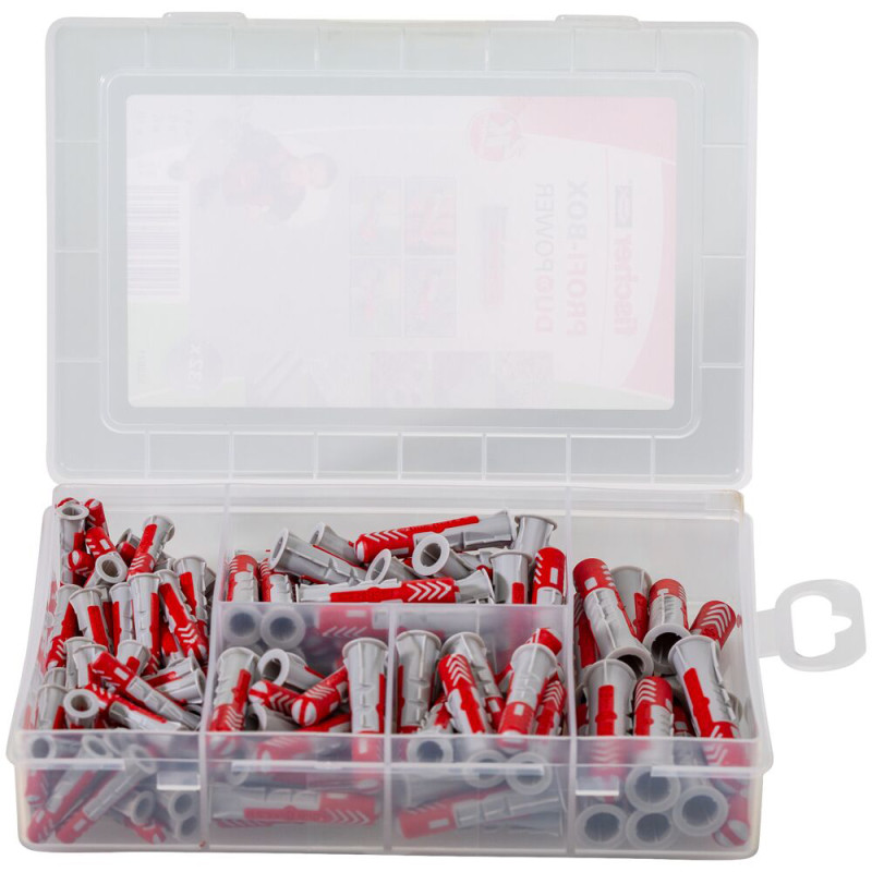 Assortiment de chevilles Profil-Box DuoPower en nylon avec collerette 132 pièces Assortiment de chevilles Profil-Box DuoPower en nylon avec collerette 132 pièces