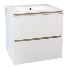 Meuble de salle de bain deux tiroirs avec vasque Trendy blanc mat 60 cm ONDEE