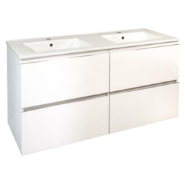 Meuble de salle de bain quatre tiroirs avec vasque Trendy blanc mat 120 cm ONDEE