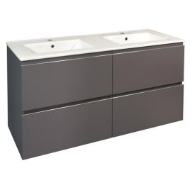 Meuble de salle de bain quatre tiroirs avec vasque Trendy gris mat 120 cm ONDEE