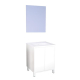 Ensemble de salle de bain deux portes avec miroir suspendu Belis blanc 60 cm ONDEE
