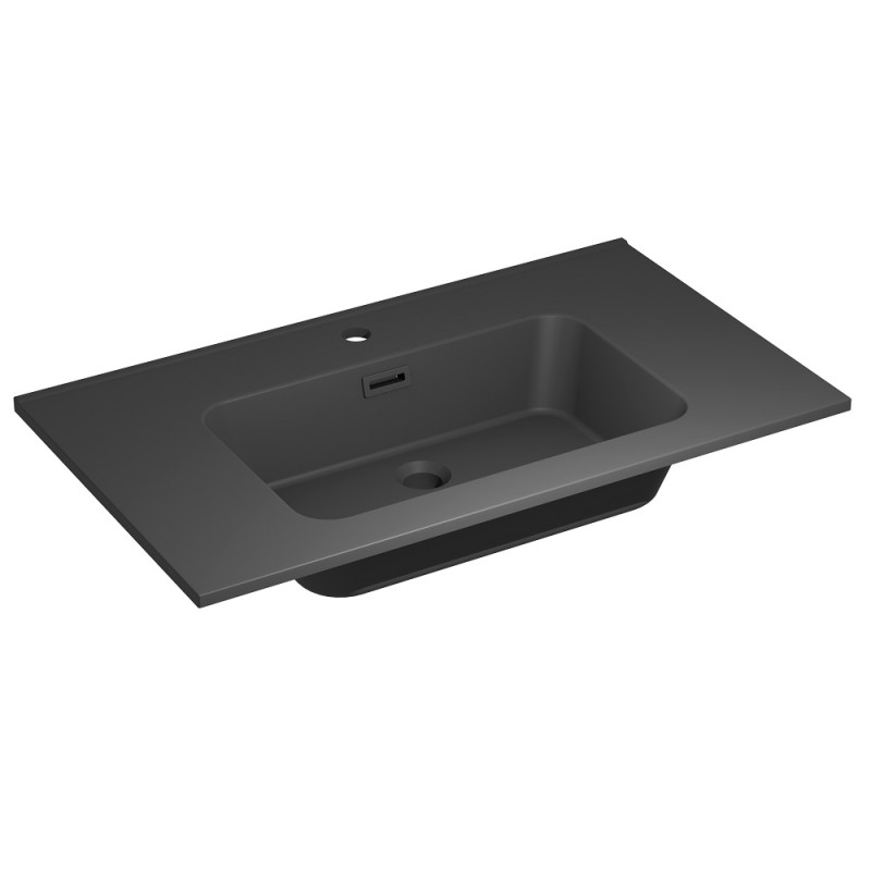 Plan de toilette Shadow noir mat simple vasque 120 cm ALLIBERT