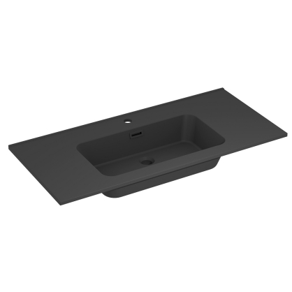 Plan de toilette Shadow noir mat simple vasque 120 cm ALLIBERT