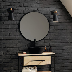 Miroir Cobalto noir Ø 75 cm ALLIBERT