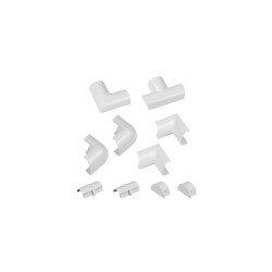 Kit d'accessoires pour goulotte en plastique 30 × 15 mm blanc 10 pièces D-LINE