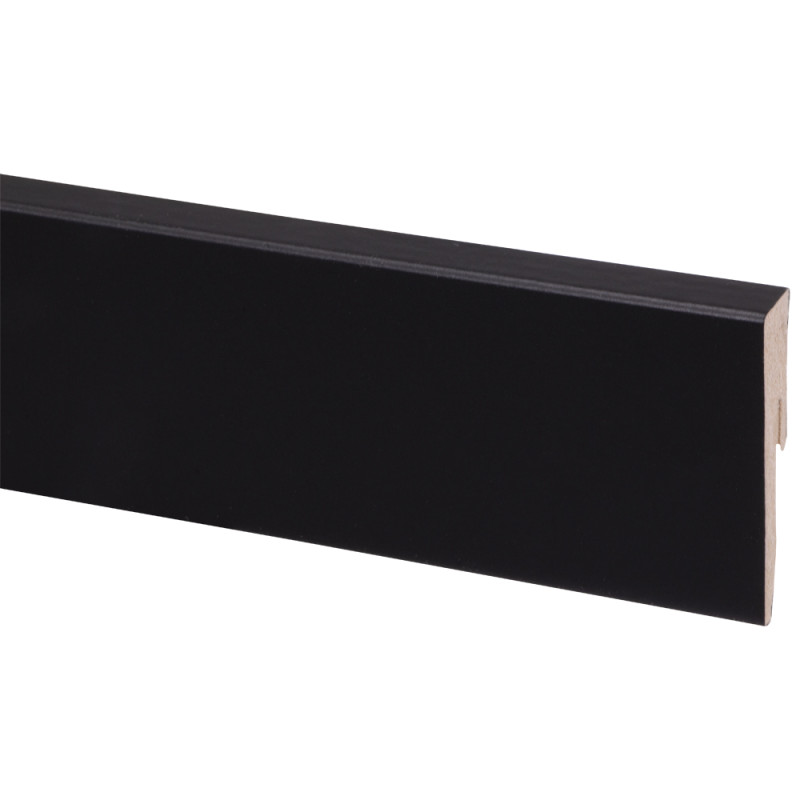 Plinthe revêtue pour sol stratifié Bloc noire 240 x 5,8 x 1,2 cm CANDO