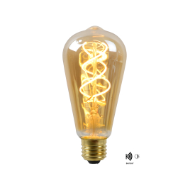 Ampoule à filament LED ST64 Twilight Sensor ambrée Ø 6,4 cm E27 4 W LUCIDE