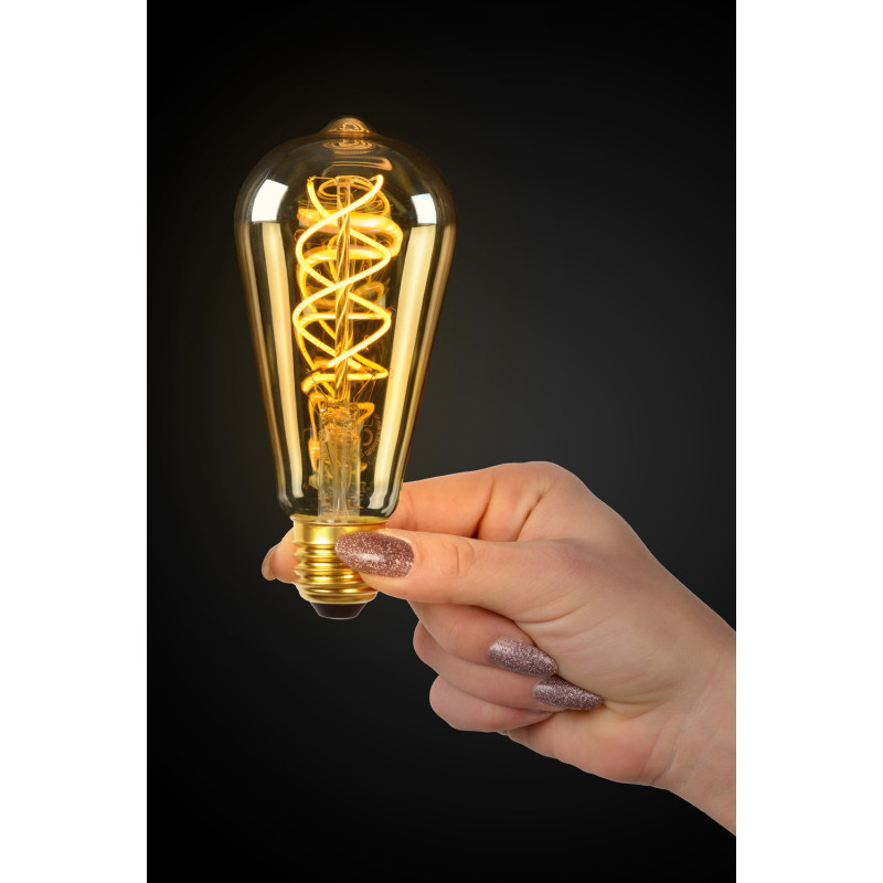 Ampoule à filament LED ST64 Twilight Sensor ambrée Ø 6,4 cm E27 4 W LUCIDE Ampoule à filament LED ST64 Twilight Sensor ambrée Ø 6,4 cm E27 4 W LUCIDE