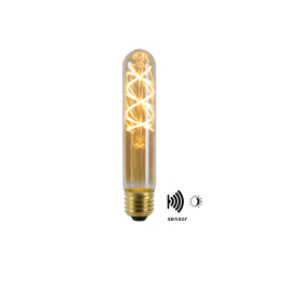 Ampoule à filament LED T32 Twilight Sensor ambrée Ø 3 cm E27 4 W LUCIDE