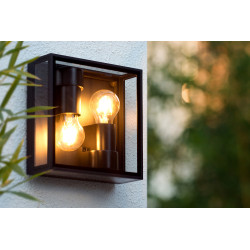 Plafonnier extérieur Dukan noir E27 2 × 15 W Lucide