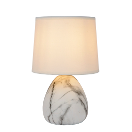 Lampe de table Marmo blanche Ø 16 cm E14 40 W LUCIDE