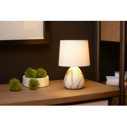 Lampe de table Marmo blanche Ø 16 cm E14 40 W LUCIDE