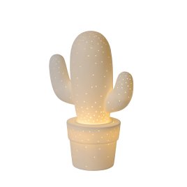 Lampe de table Cactus blanche E14 25 W LUCIDE