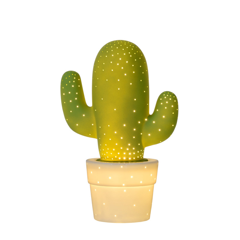 Lampe de table Cactus verte E14 25 W LUCIDE