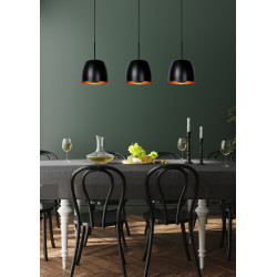 Suspension Nolan noire E27 3 × 40 W LUCIDE Suspension Nolan noire E27 3 × 40 W LUCIDE