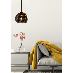 Suspension Malunga noire Ø 25 cm E27 60 W LUCIDE Suspension Malunga noire Ø 25 cm E27 60 W LUCIDE