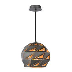 Suspension Malunga grise Ø 25 cm E27 60 W LUCIDE