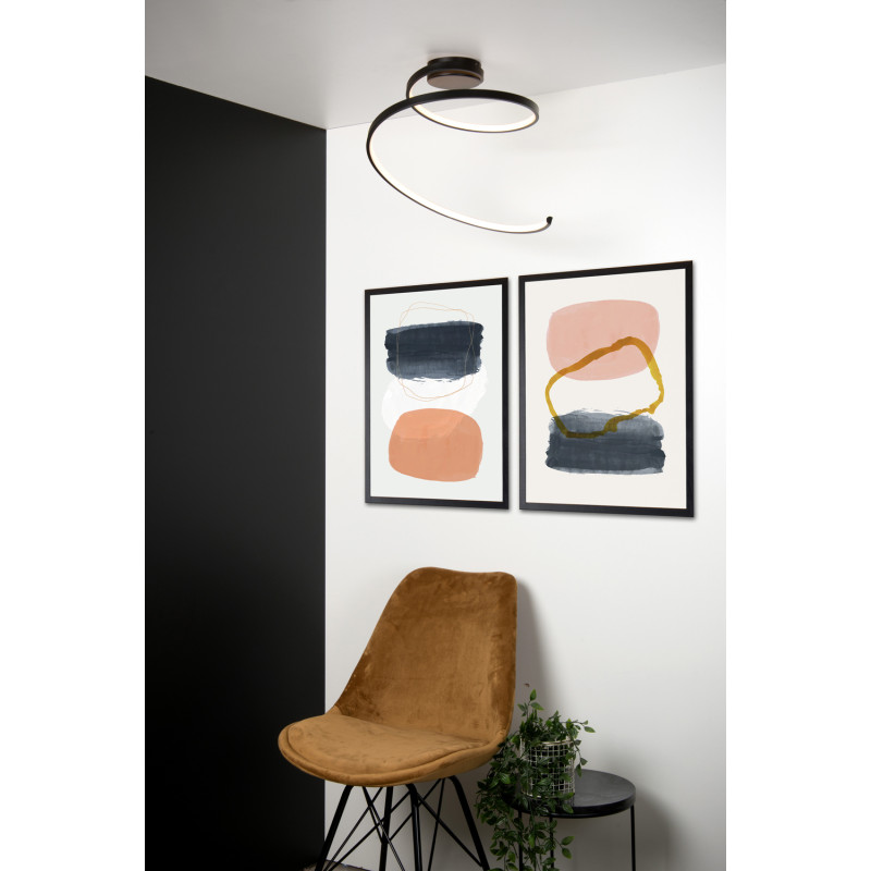 Plafonnier LED Maxence noir dimmable Ø 46 cm 40 W LUCIDE