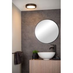 Plafonnier LED pour salle de bain Brice noir dimmable Ø 24 cm 15 W LUCIDE