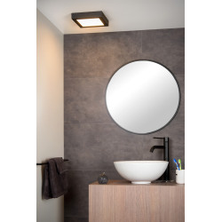 Plafonnier LED pour salle de bain Brice noir dimmable 22 W LUCIDE