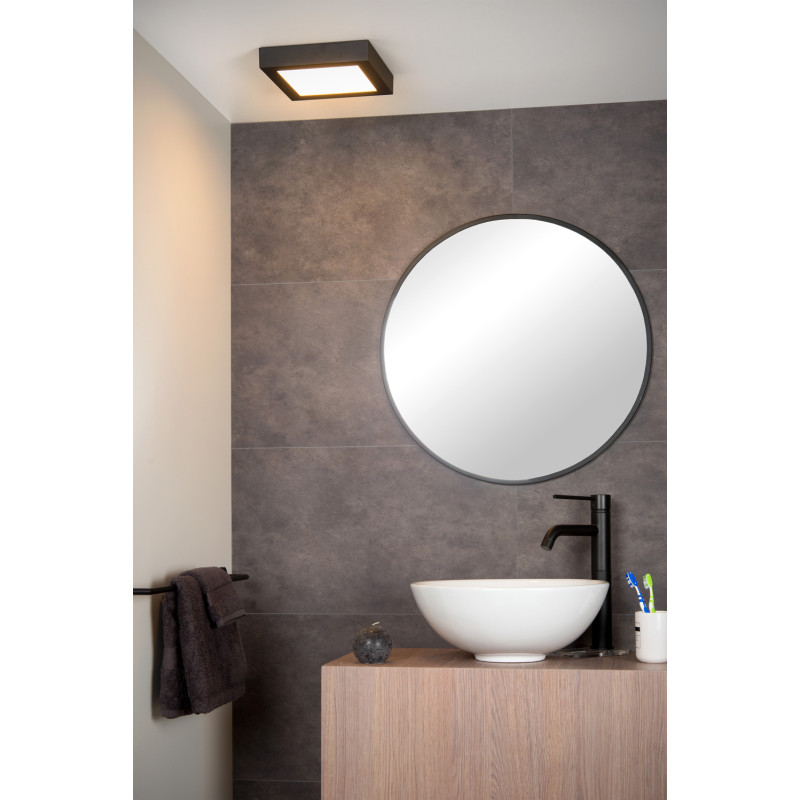 Plafonnier LED pour salle de bain Brice noir dimmable 22 W LUCIDE