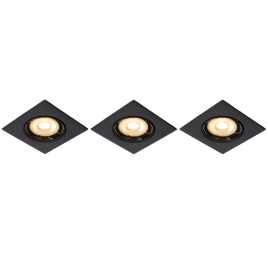 Spot encastrable LED Focus noir dimmable GU10 3 × 5 W LUCIDE