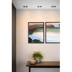 Spot encastrable LED Focus noir dimmable GU10 3 × 5 W LUCIDE