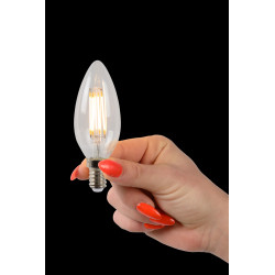 Ampoule à filaments LED C35 transparente dimmable Ø 3,5 cm E14 4 W LUCIDE