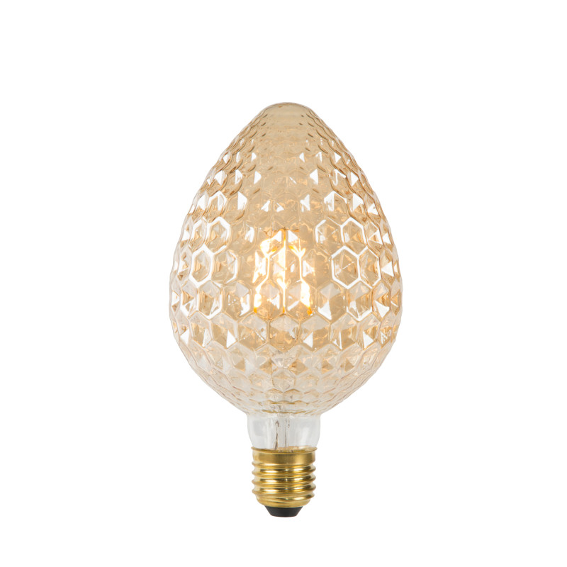 Ampoule à filaments LED Pineapple ambrée Ø 9,5 cm E27 6 W LUCIDE