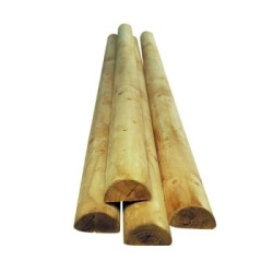 Piquet demi rond bois fraisé ø 7 cm x 250 cm