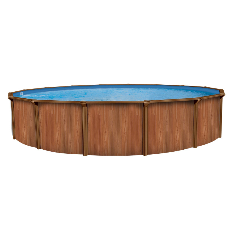 Piscine Hors Sol Ronde En Acier Imitation Bois Atlantic Pools