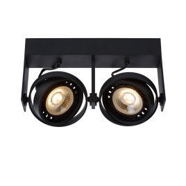 Spot LED Griffon noir dimmable GU10 2 × 12 W LUCIDE