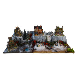 Base de village de Noël Longhorn 120 × 22 cm – Décoration festive
