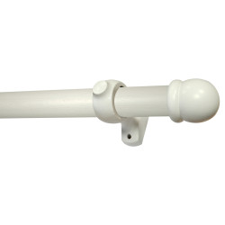 Kit tringle bois Ø28mm blanc laqué 2m – Élégance | MOBOIS

