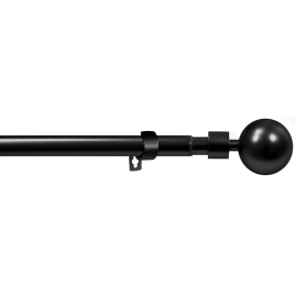Kit tringlerie en métal Ø 19 - 16 mm extensible avec embout Orlando noir mat 1,2 à 2,1 m MOBOIS