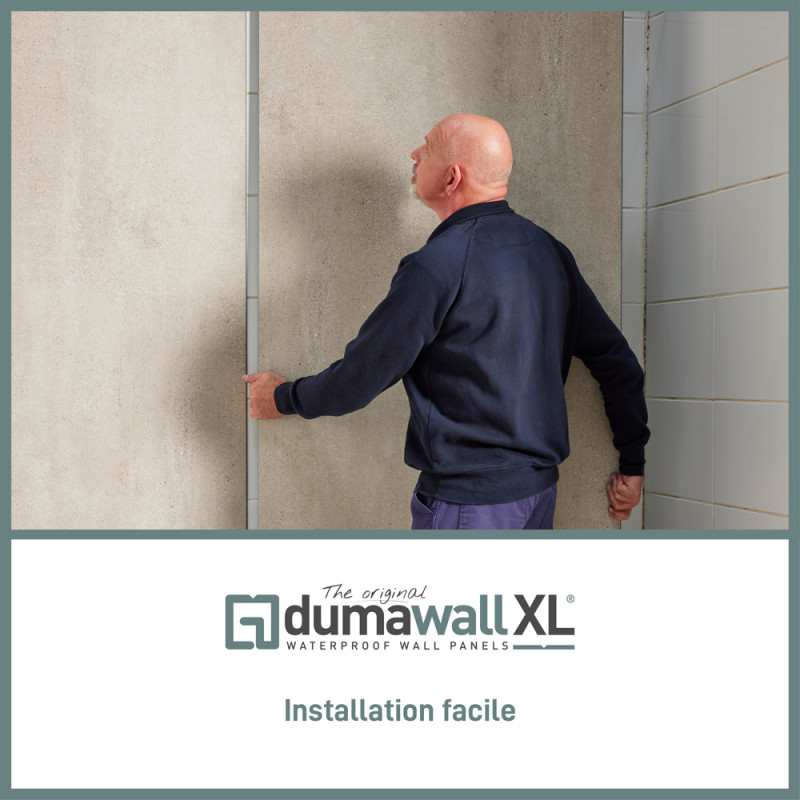 Panneau de douche en PVC Denver 260 x 90 cm 2 pièces DUMAWALL XL