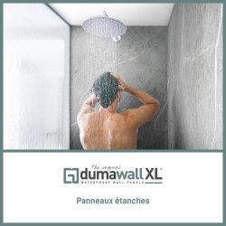 Panneau de douche en PVC Ciment clair 260 x 90 cm 2 pièces DUMAWALL XL