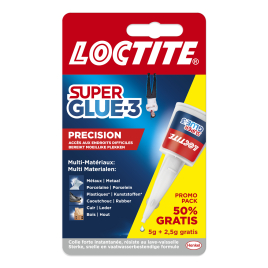 Colle Super Glue-3 Precision 5 g + 2,5 g gratuit LOCTITE