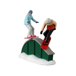 Figurine snowboard entre amis LEMAX