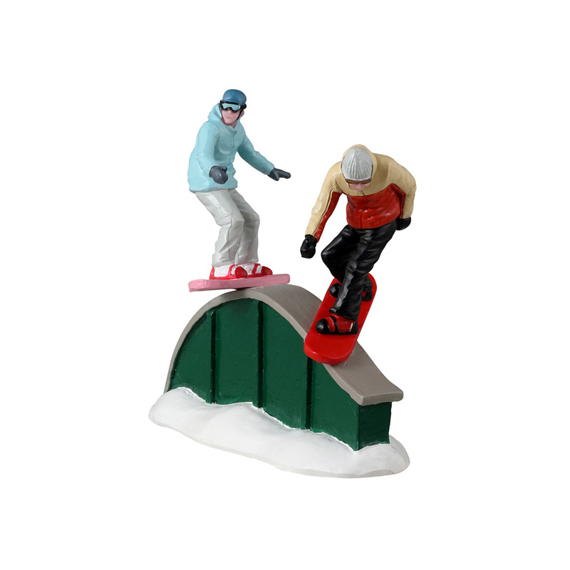 Figurine snowboard entre amis LEMAX