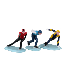 Set de figurines patineur de vitesse 3 pièces LEMAX